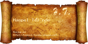 Haspel Tünde névjegykártya